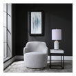 swivel occasional chair Uttermost  Accent Chairs & Armchairs Casually Sloped For Maximum Comfort, This Accent Chair Is Tailored In Light Gray With Charcoal Graining. Rests On A Stainless Steel Plinth Swivel Base, Finished In Polished Nickel. Seat Height Is 18".