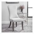 mid century chairs living room Uttermost  Accent Chairs & Armchairs Perfect For A French Country Or Farmhouse Setting, This Armless Chair Features A Feminine Silhouette Finished In An Off-white Slubbed Performance Fabric With Wire-brushed Solid Oak Legs Finished In Dark Walnut With A Light Gray Wash. Seat Height Is 20".