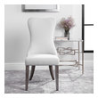 mid century chairs living room Uttermost  Accent Chairs & Armchairs Perfect For A French Country Or Farmhouse Setting, This Armless Chair Features A Feminine Silhouette Finished In An Off-white Slubbed Performance Fabric With Wire-brushed Solid Oak Legs Finished In Dark Walnut With A Light Gray Wash. Seat Height Is 20".
