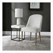 french chair Uttermost  Accent Chairs & Armchairs Perfect For Modern Dining, This Armless Chair Features A Casual Off-white Textured Fabric With Welted Trim And Solid Wood Legs Finished In Light Walnut. Sold As A Set Of 2. Seat Height Is 19".