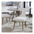 eames style ottoman Uttermost  Accent Chairs & Armchairs A Modern Take On The Classic Klismos Design, This Accent Chair Is Reminiscent Of Mid-century Style With Textured Off-white Fabric And Naturally Finished Oak Legs. Seat Height Is 20". Sold As A Set Of 2.