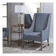 chair covers for accent chairs Uttermost  Accent Chairs & Armchairs Showcasing A Classic Wingback Style With A Coastal Feel, This Accent Chair Features A Blue And White Organically Striped Fabric, Resting On Naturally Finished Solid Wood Legs. Seat Height Is 19".