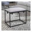 accent chair storage Uttermost  Small Benches A Classic And Sophisticated Color Combination, This Bench Features A Sleek Matte Black Iron Frame And Is Paired With A Plush Upholstered Seat In A Crisp White Waffle Textured Polyester.