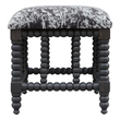 modway accent chair Uttermost Small Benches Ranch And Modern Lodge Styles Converge To Create This Plush, Upholstered Bench. The Cushioned Seat Is Wrapped In A Charcoal Gray And White Faux Cow Hide, Accented By A Matte Black Stained Base Turned From Solid Plantation-grown Mahogany Wood.