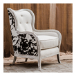 lounge chair with chaise Uttermost  Accent Chairs & Armchairs Curvy, Exposed Wood Frame Is Solid Mahogany Hardwood In An Aged, Bone-white Finish, Separating The Dark Chocolate And Milky White Velvet Outer Surround From The Soft, Neutral Linen Box Cushion And Tufted Inside Back. Matthew Williams