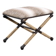 pouf leather Uttermost Small Benches This Lodge Inspired Small Bench Has A Rustic Iron Frame Accented With Natural Fiber Rope Details, Featuring A Fun Neutral Fawn Printed Polyester Top.