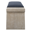 ottoman stool with back Uttermost Benches The Davenport Bench Adds A Modern Coastal Touch With Its Asymmetrical Legs In  Cerused Fir Wood Exposing The Natural Wood Grain, Upholstered In A Rich Navy Blue Cotton Blend Fabric.