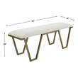 velvet ottoman Uttermost Benches Classic And Sophisticated, This Accent Bench Features A Geometric Iron Base In Antique Gold Leaf With An Upholstered Seat In A Crisp White Textured Fabric.