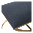 long upholstered bench Uttermost Benches Classic Yet Stylish, This Small Bench Features A Curved Iron Frame Finished In An Elegant Gold Leaf. The Cushioned Top Is Upholstered In A Textured Navy Blue Fabric, Doubling As A Comfortable Seat Or Footrest.