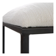 black wood bench with storage Uttermost Benches Thoroughly Modern Yet Inspired By The Classics, This Small Bench Displays A Stylish Black And White Look Featuring An Iron Frame In Aged Black, Upholstered In A Crisp White Textured Fabric.