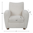 small sitting chair for living room Uttermost  Accent Chairs & Armchairs With Its Curved Track Arms And Supportive Back, This Cozy Accent Chair Is The Perfect Balance Of Comfort And Style.  Fully Upholstered In A Soft Off White Faux Shearling And Accented By Walnut Stained Wooden Feet. Seat Height Is 18".