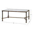 wood rectangular coffee table with storage Uttermost Cocktail & Coffee Tables Inspired By Ancient Horse Bridles, This Coffee Table Of Forged Iron Is A Blending Of Rings And Curves Finished In Rustic Bronze Patina. The Top Is Made Of Clear, Tempered Glass. Matthew Williams