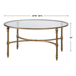 small side table on wheels Uttermost Cocktail & Coffee Tables A Graceful, Oval Design Finished In Antiqued Gold Leaf Under Sturdy, Clear Tempered Glass. Matthew Williams