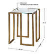 door side table Uttermost Accent & End Tables An Artful Accent Table Featuring A Contemporary Forged Iron Design Finished In Antique Gold Leaf With A Clear Tempered Glass Top. Matthew Williams