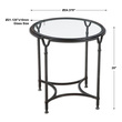 contemporary coffee table Uttermost Accent & End Tables Featuring Equestrian Inspired Lines, This Hand Forged Steel Side Table Is Finished In Aged Black, With A Clear Tempered Glass Top.
