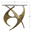 black tray table Uttermost Accent & End Tables Artfully Sculpted Metal Base In Antique Gold With A Tempered Glass Top.