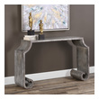 serving side table Uttermost  Console & Sofa Tables Ancient Scroll Legs Are The Focal Point Of This Table, Made From Zinc Sheeting With A Heavily Oxidized Acid Wash With Tones Of Rust Bronze And Aged Stone Gray.