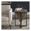 end table ideas Uttermost Accent & End Tables This Upside Down Pyramid Constructed From Aged Fir Wood Is Finished In A Heavy Hand Applied Gray Wash, Nestled Into An Iron Base Finished In Aged Black.