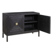 3 door storage unit Uttermost Chests & Cabinets A Contemporary Geometric Two Door Accent Cabinet, Constructed From Deeply Grained Fir Wood Finished In A Dark Ebony Stain, Accented With Brushed Brass Hardware.  Has One Fixed Interior Shelf.