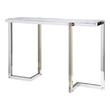 hall console table with drawers Uttermost  Console Table Modern Glam Console Features An Asymmetrical Dual-toned Stainless Steel Frame Finished In Polished Nickel And Polished Gold With A Clear Tempered Glass Top.