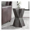 clear table Uttermost Accent & End Tables Unique Star Shaped Accent Table Features A Charcoal Gray Faux Shagreen Wrap, Accented With A Hand Applied Gold Leaf Trim.
