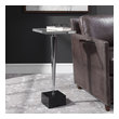 c nightstand Uttermost Accent & End Tables Showcasing Style And Sophistication, This Drink Table Features A Thick Crystal Top On A Tapered Stainless Steel Base Plated In Polished Nickel, Resting On A Natural Black Marble Foot.