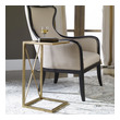tall skinny side table Uttermost Accent & End Tables The Perfect Pull Up Table Featuring A Classic Black And Gold Color Combination In Lightly Antiqued Gold Iron With A Black Tempered Glass Top.