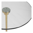 console table with shelves Uttermost Accent & End Tables Elegant And Sophisticated, This Round Accent Table Features A Brushed Brass Iron Base With White Marble Details And A Glass Top.