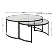 glass top patio coffee table Uttermost Coffee Table Designed To Nest As An Oversized Coffee Table With The Ability To Completely Separate, Crafted From Hand Forged Iron And Finished In A Contemporary Satin Black. Sizes: Sm-31x16, Lg-42x18