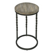 oak side table Uttermost Accent & End Tables With A Casual Farmhouse Appeal, This Cantilever Design Features A Forged Iron Base With Twisted Accents Finished In A Textured Aged Steel. Solid Acacia Top Is Washed In A Weathered Ivory Glaze With Brown Undertones.