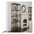 bookcase display ideas Uttermost Etageres Shelves and Bookcases Easily Display Items On This Transitional Etagere, Finished In A Brushed Antique Gold And Accented By Four Acacia Veneer Fixed Shelves In A Rich Dark Walnut Stain.