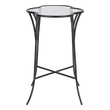tall corner table Uttermost Accent & End Tables Whimsically Designed With Moroccan Roots, This Accent Table Features A Hand Forged Iron Framework Finished In Aged Black With A Scalloped Top With Clear Tempered Glass.