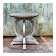 side table decor ideas living room Uttermost Accent & End Tables Soft, Aged White Finish On Solid Mango Wood Circle Motif Base, With Rub-through Distressing On The Mindi Veneer Inlay Top.