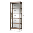floating wooden shelves kitchen Uttermost Etageres Handcrafted From Select Hardwoods In A Deeply Grained Weathered Oak Finish With Gray Glazing, Featuring A Mirrored Back And Iron Crossbar Accents In An Antique Pewter Finish. Has Four Fixed Display Shelves.