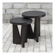 small nightstand table Uttermost Accent & End Tables Modern And Sophisticated, This Set Of Two Nesting Tables Features Strong Angular Lines And Is Layered In Dark Espresso Finished Mindi Veneer.