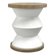 accent table set Uttermost Accent & End Tables This Modern Side Table Showcases A Geometric Base Finished In Matte White. The Top Features A Light Honey Toned Stain Over An Oak Veneer Marquetry Pattern, With Burl Accents.
