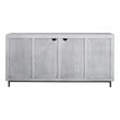 large white cabinet with doors Uttermost Chests & Cabinets The Perfect Storage Cabinet Or The Focal Point Of Your Room, This Four Door Cabinet Is Constructed From Mahogany Wood In A Whitewashed Finish With Light Gray Distressing. Each Door Features A Reeded Tile Design In A Striking Pewter Gray Tone, With Matte Black Metal Legs. Both Right And Left Sides Open To Reveal One Adjustable Shelf.