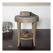 chair tray table Uttermost Accent & End Tables A Casual Farmhouse Inspired Side Table With Birch Wood Veneer, Finished In A Natural Brown Glaze With A Solid Poured Concrete Surface Top.