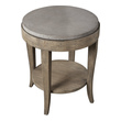 chair tray table Uttermost Accent & End Tables A Casual Farmhouse Inspired Side Table With Birch Wood Veneer, Finished In A Natural Brown Glaze With A Solid Poured Concrete Surface Top.