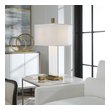 tapered lampshades for table lamps Uttermost Alabaster Lamps White Alabaster Base Accented With Plated Coffee Bronze Details.