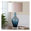 globe glass shade Uttermost Blue Glass Table Lamps Translucent Dark Azure Blue Glass Accented With Crystal Details.