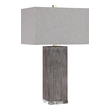 tall white table lamp Uttermost Modern Table Lamp Contemporary In Design, This Table Lamp Is Finished In A Rustic Wood Look With Tones Of Light Gray, Dark Gray And Aged Brown. A Thick Crystal Foot And Antiqued Brushed Brass Hardware Complement The Piece.