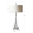 bedroom bedside lamps Uttermost Twisted Glass Table Lamps Thick Twisted Glass Base With Polished Nickel Details And Crystal Accents. Carolyn Kinder