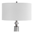 led night stand lamp Uttermost Grayton Frosted Art Table Lamp This Sleek Table Lamp Features A Frosted Art Glass Base In Light Gray With White Speckled Texture. The Piece Is Accented By Polished Nickel Details And A Crystal Ornament.