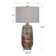 branded table lamp Uttermost Maggie Ceramic Table Lamp This Table Lamp Features A Ceramic Base Finished In An Earthy Terracotta Rust That Transitions Into A Crackled Green-gray Glaze, Accented With Brushed Nickel Plated Details And A Thick Crystal Foot.