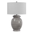 tiny bedside lamp Uttermost Marisa Off White Table Lamp This Table Lamp Has A Ceramic Base Finished In An Off-white Glaze With Navy Blue Stripes, Accented With Brushed Nickel Details.