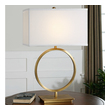 neutral white led light Uttermost Table Lamps Hand Forged Metal Finished In A Plated Brushed Brass. David Frisch