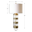 modern brass table lamps Uttermost Brushed Brass Table Lamps Metal Bands Finished In A Plated Brushed Brass Separated By Clear Acrylic Details.