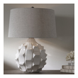 colorful table lamps Uttermost Scalloped White Lamps Scalloped Ceramic Base Finished In A Lightly Distressed Gloss White Accented With Plated Brushed Nickel Details.