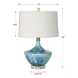 student table lamp Uttermost Blue Ceramic Lamps Blue Tie-dyed Ceramic Glaze With Subtle Green Undertones Accented With Crystal Details.